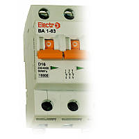 Модульный автоматический выключатель ВА1-63 2P, 40A, 10кА, D, Electro
