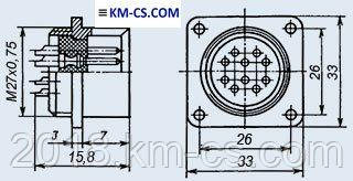 Роз'єм циліндричний, Metal РС50БТВ