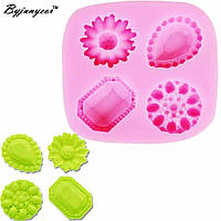 Силіконовий молд алмази, ґудзики, діаманти