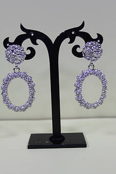 Модні сережки сріблясті овальні