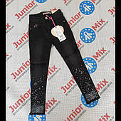 Дитячі котонові чорні штани для дівчаток оптом GRACE