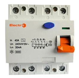Пристрій захисного відключення ПЗВ1-63  4Р, 100А, 30мА, 10kA, тип АС Electro