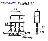 Транзистор биполярный pnp КТ361В