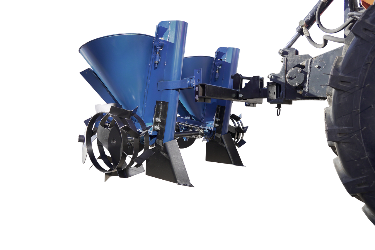 Картоплесаджалка дворядна ланцюгова Преміум (бункер для добрив, фіксоване міжряддя)