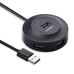 USB-хаб Ugreen USB 2.0 hub 4 порти 1М Black (CR106)