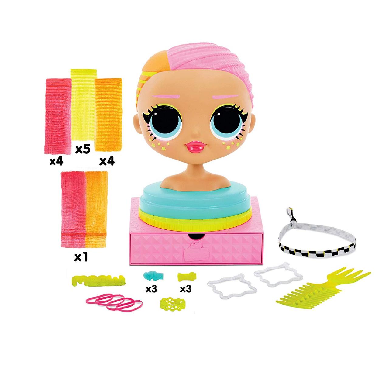 Голова для зачісок Манекен ЛОЛ Неон L. O. L. Surprise OMG Styling Head Neonlicious