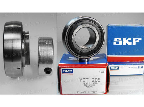 YET205, Підшипник кульковий закріплюваний (JD8665+JD8554/214366C91/204807C91/GA5622/FH205-16), фото 1