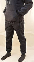 Штани спортивні зимні під манжет з турецького трикотажу з кишенями на блискавки S Синій, фото 5