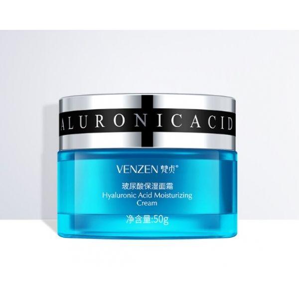 Глибоко зволожуючий крем для обличчя VENZEN Hyaluronic Acid Moisturizing Cream з гіалуронової кислотою 50 гр