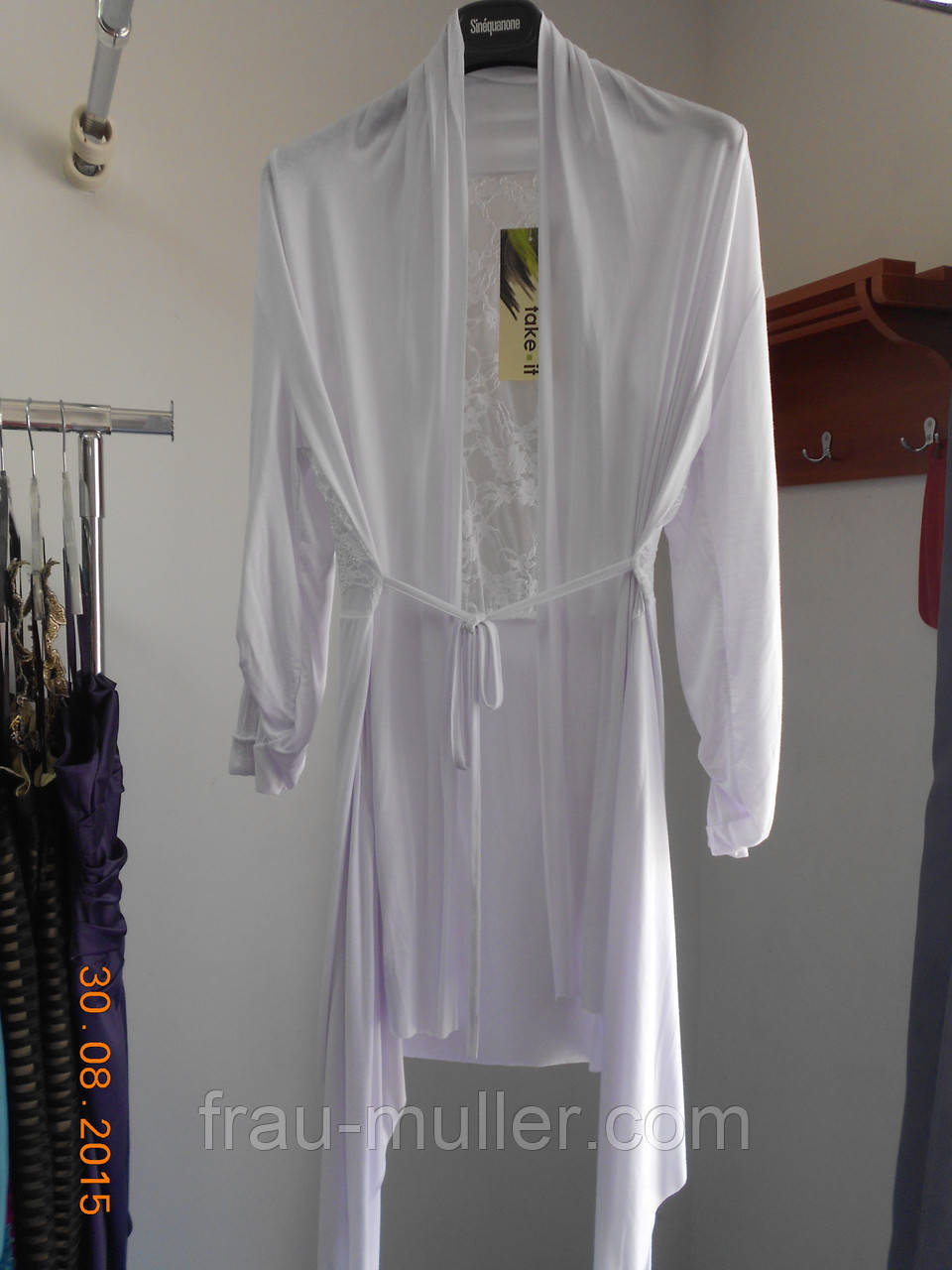 Легкий білий кардиган на зав'язці з мереживною спинкою Christina Gavioli, фото 1