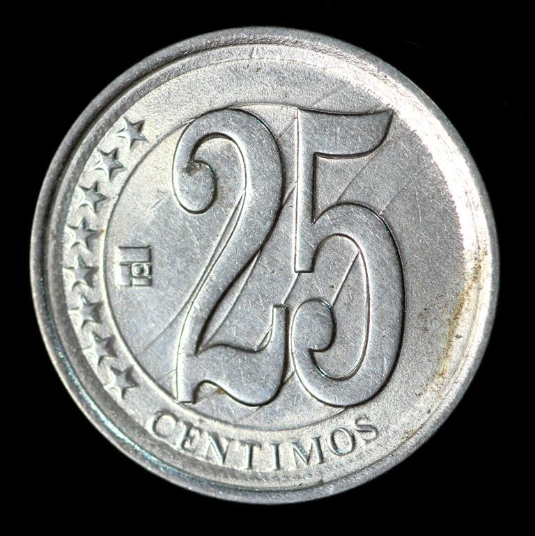Монета Венесуели 25 синтимо 2007 р.