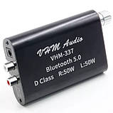 Підсилювач  VHM338 TPA3116 100W X2 Bluetooth 5.0 AUX USB плеєр MINI Бездротовий аудіо 2.0 Стерео 12-24в, фото 5