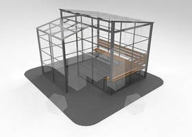 Закритий павільйон для куріння з монолітного полікарбонату 3x2 м / Курильні павільйони (курилка)