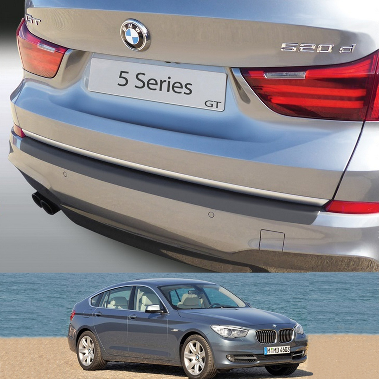 Пластикова захисна накладка на задній бампер для BMW 5-series F07 GT 2009-2016