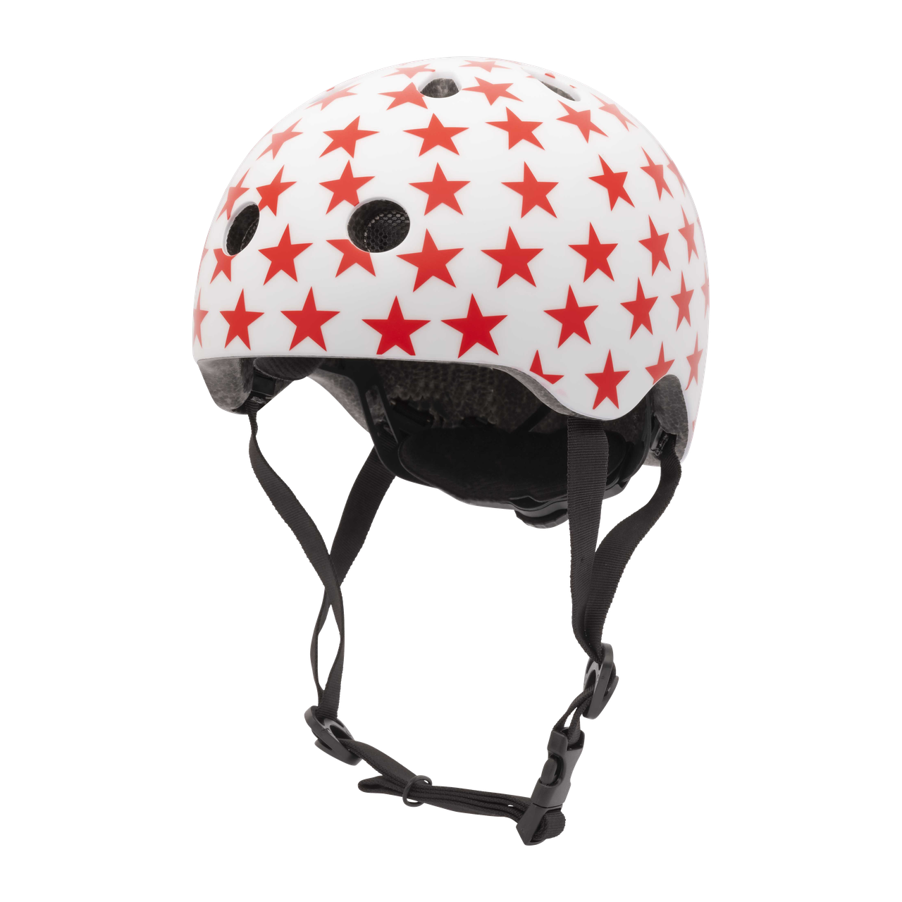 Велосипедний шолом Trybike 44 51 см білий з червоними зірочками (COCO 4XS)