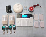 Домашня, гаражна, дачна GSM сигналізація, пульт, бездротові датчики руху і відкриття, сирена, фото 4