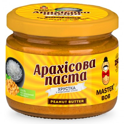 Арахісова паста Master Bob — Crunchy Peanut Butter з морською сіллю (300 грамів)