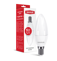 Лампа светодиодная MAXUS 1-LED-732 C37 5W 4100K 220V E14