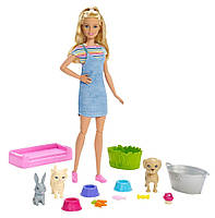 Лялька Barbie купання вихованців Барбі Wash Pets Playset, Mattel