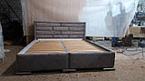 Ліжко з м'яким узголів'ям з сегментированых панелей., фото 3