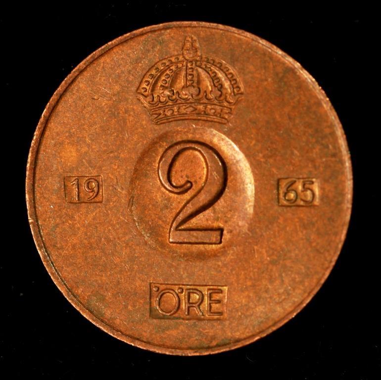 Монета Швеції 2 ері 1955-70 рр., фото 1