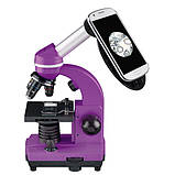 Мікроскоп навчальний біологічний для студентів Bresser Biolux SEL40x-1600x Purple смартфон-адаптер (Німеччина), фото 2