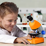 Мікроскоп повчальний для дитини дітей Bresser Junior 40x-640x Orange (Base) (Німеччина), фото 5