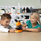 Мікроскоп повчальний для дитини дітей Bresser Junior 40x-640x Orange (Base) (Німеччина), фото 6