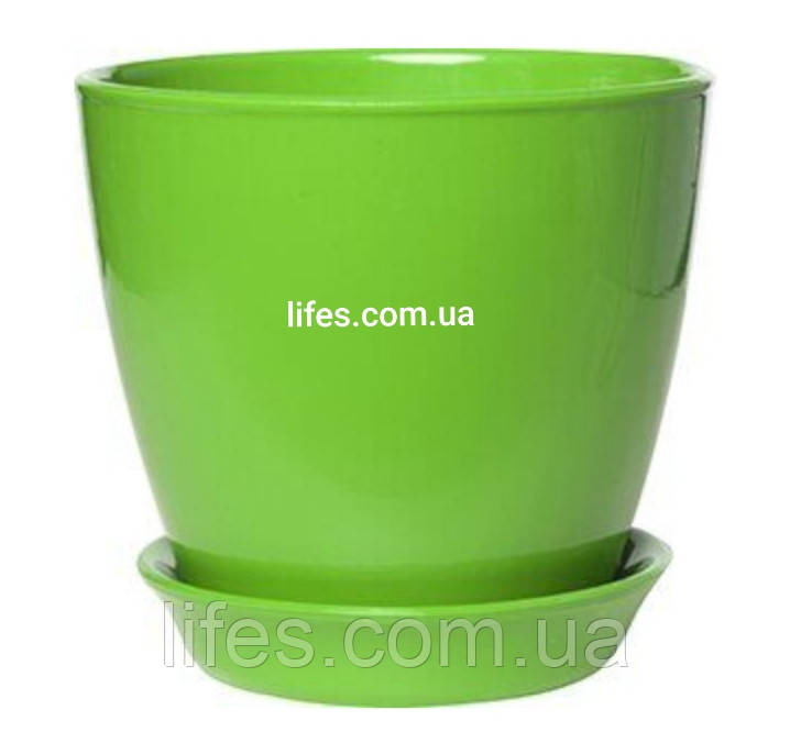 Вазон керамічний ВК 18 зелений 2 л