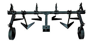 Плоскоріз пропольник 2-х рядний для мототрактора (з опорними колесами)