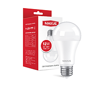 Лампа светодиодная MAXUS 1-LED-777 A60 12W 3000K 220V E27