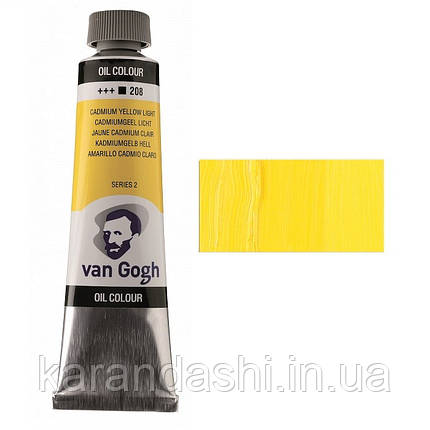 Фарба олійна Van Gogh, (208) Кадмій жовтий світлий, 40 мл, Royal Talens, фото 2