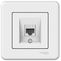 Розетка комп'ютерна біла 6-тій категорії Leona Schneider Electric