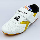 Степки для тхеквондо OB-0190 (р-р 30-45, верх-PVC, підошва PU, білий-золотий), фото 8