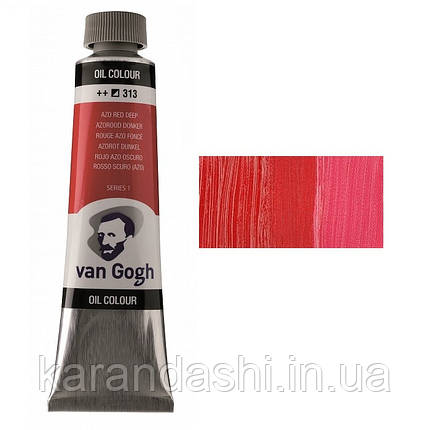 Фарба олійна Van Gogh, (313) AZO Червоний темний, 40 мл, Royal Talens, фото 2