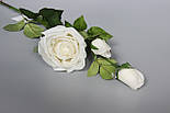 Штучна троянда-гілка, тканина, пластик, 73 см, білий (630058), фото 3