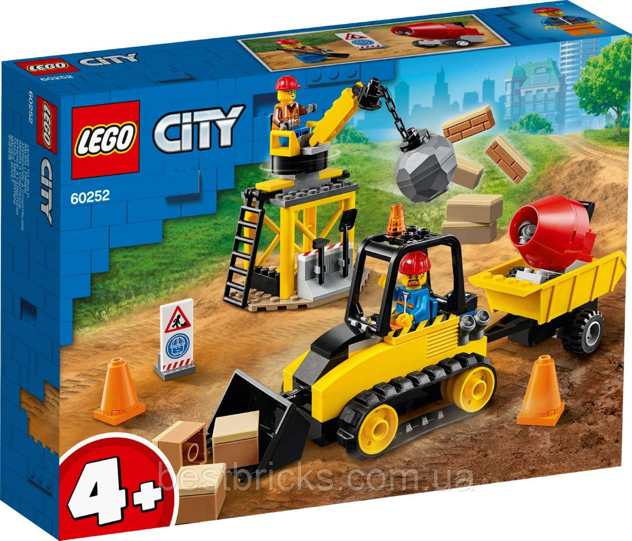 Lego City Будівельний бульдозер 60252, фото 1