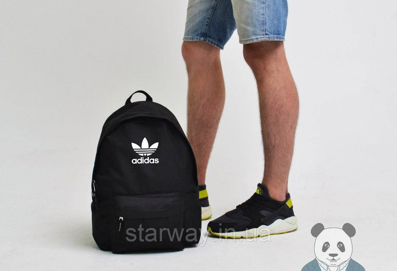 Рюкзак чорний в стилі Adidas топ