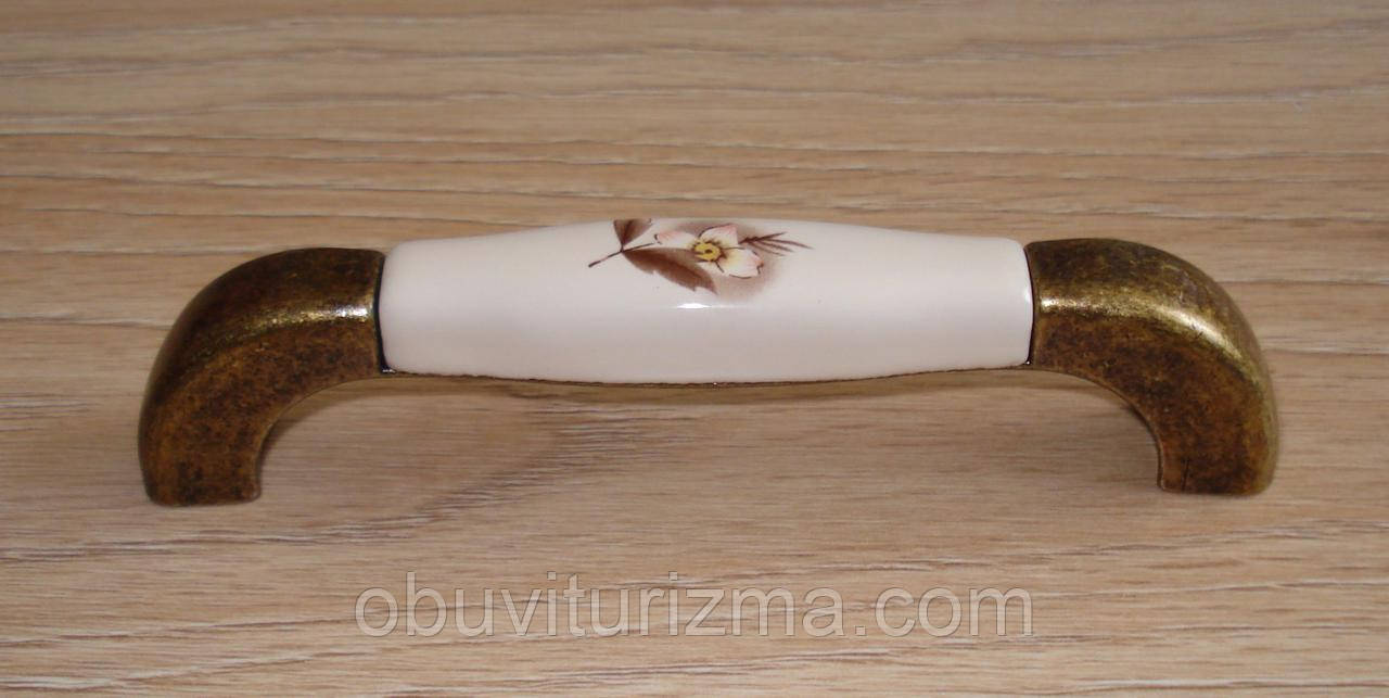 Ручка  меблева кераміка D-300/G4/07M 128 мм D/C, фото 1