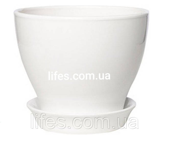 Вазон керамічний білий