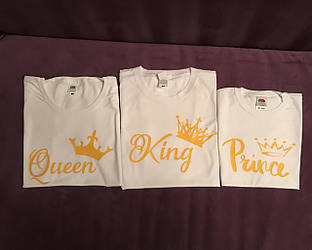 Сімейні футболки «Король, королева, принц»
