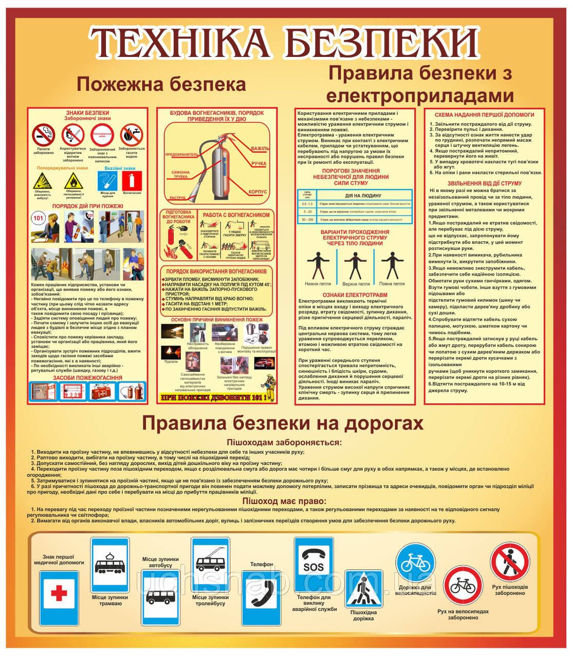 Стенд для школи "Техніка безпеки"
