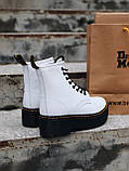 Демісезонні жіночі черевики Dr.Martens Jadon White шкіряні білі, фото 6