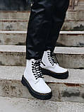 Демісезонні жіночі черевики Dr.Martens Jadon White шкіряні білі, фото 3
