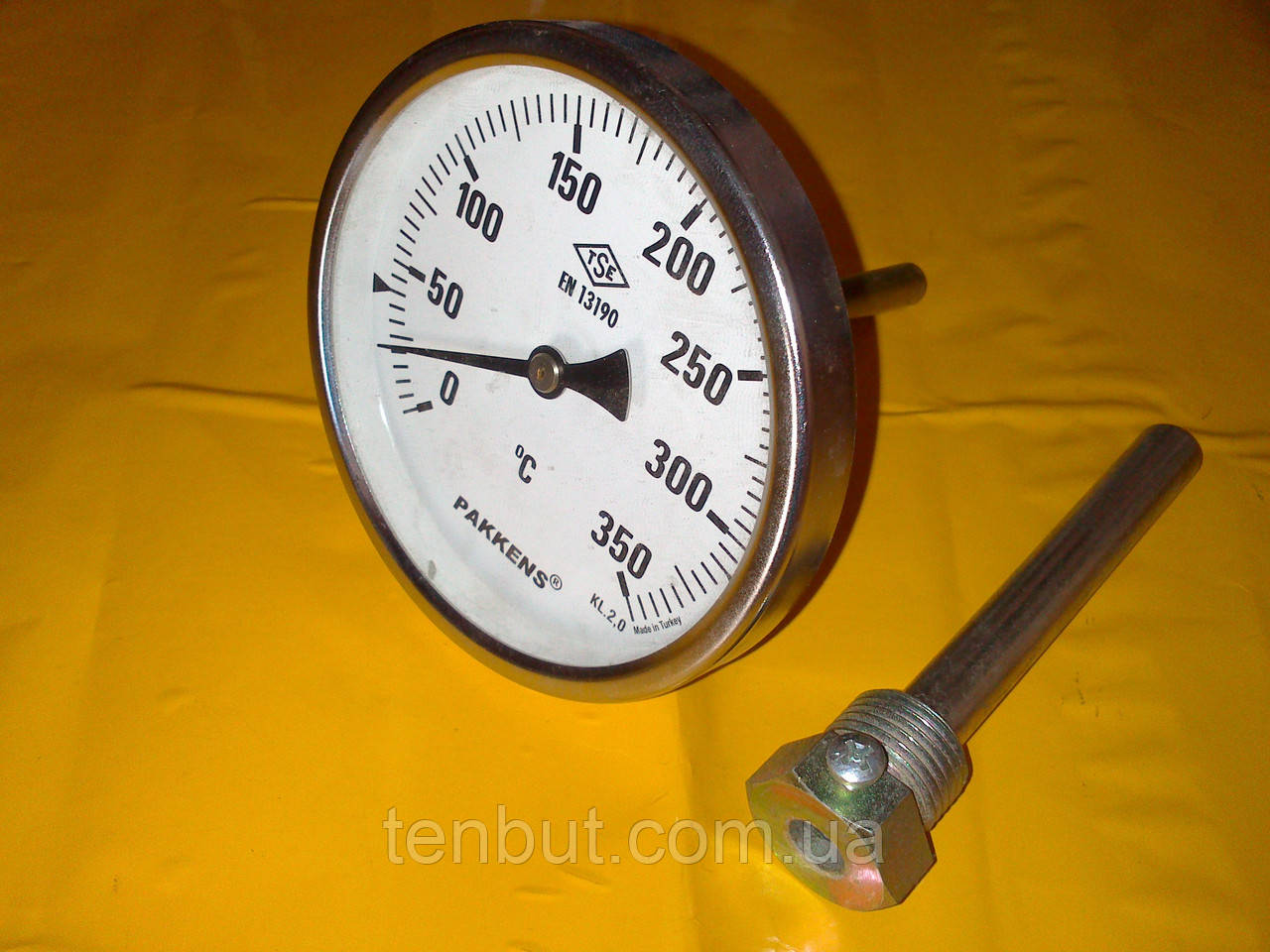 Термометр трубчастий PAKKENS 0-350°C град./Ø-100 мм/довжина-100 мм. виробництво Туреччина