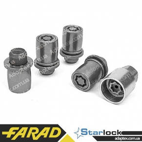 FARAD STARLOCK ⁇ Гайки секретки М12х1.5х44 Пресшайба Обертове кільце Ключ 21 (2 ключі), фото 3