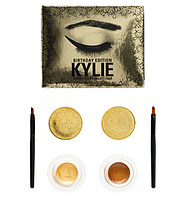 Кремовые тени для век подводка Kylie Double Color 2 шт+ 2 кисти