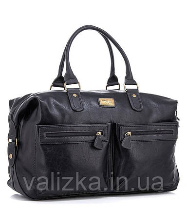 Дорожня сумка з екошкіри David Jones CM3553 чорна для ручної поклажі, фото 2