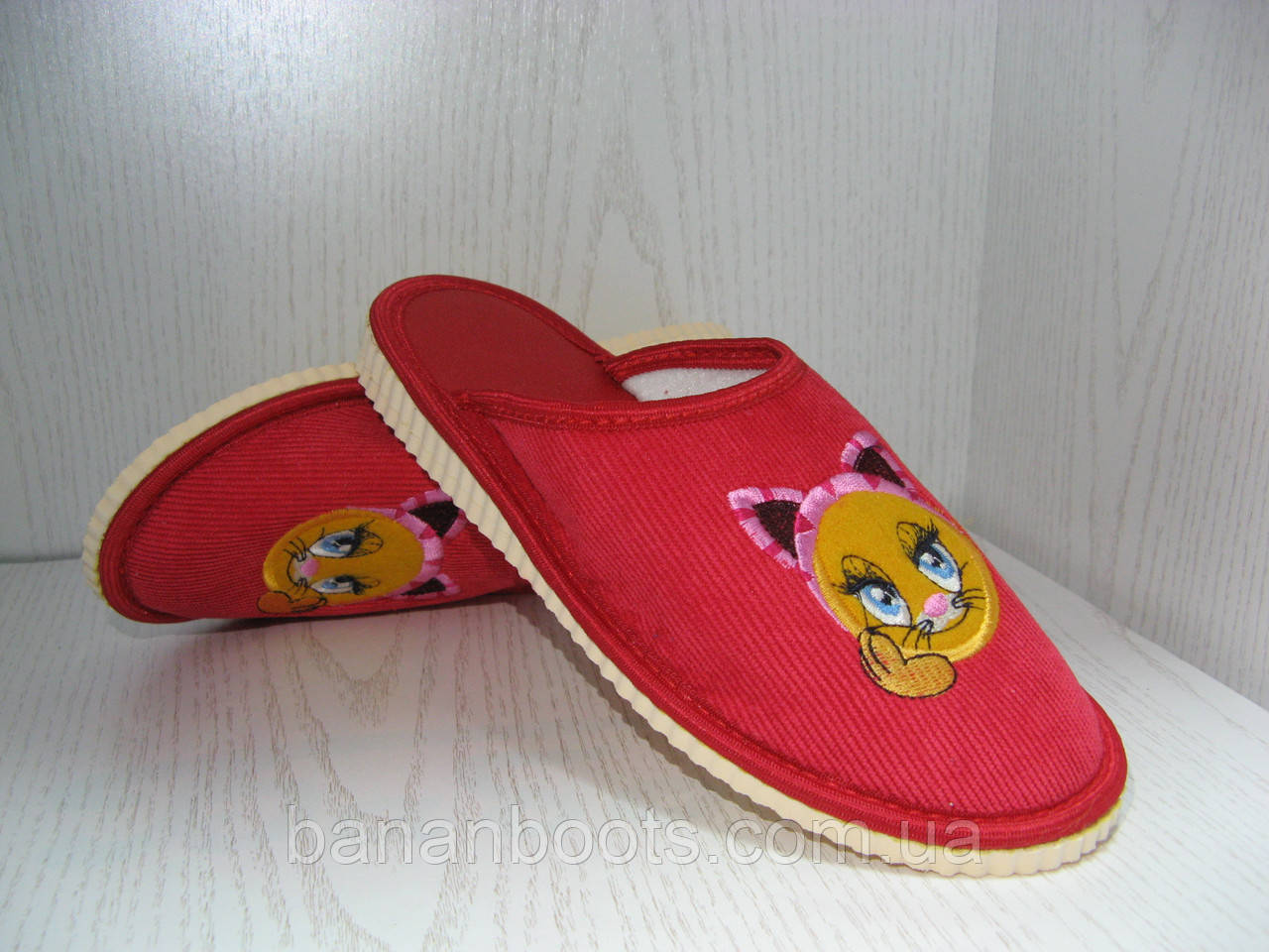 Шльопанці,тапочки кімнатні дитячі червоні для дівчинки 33р. 34.5 р. Україна