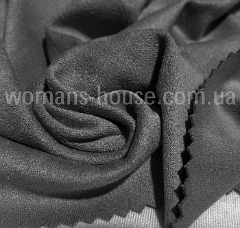 Трикотаж замша стрейч щільний Темно-сірий